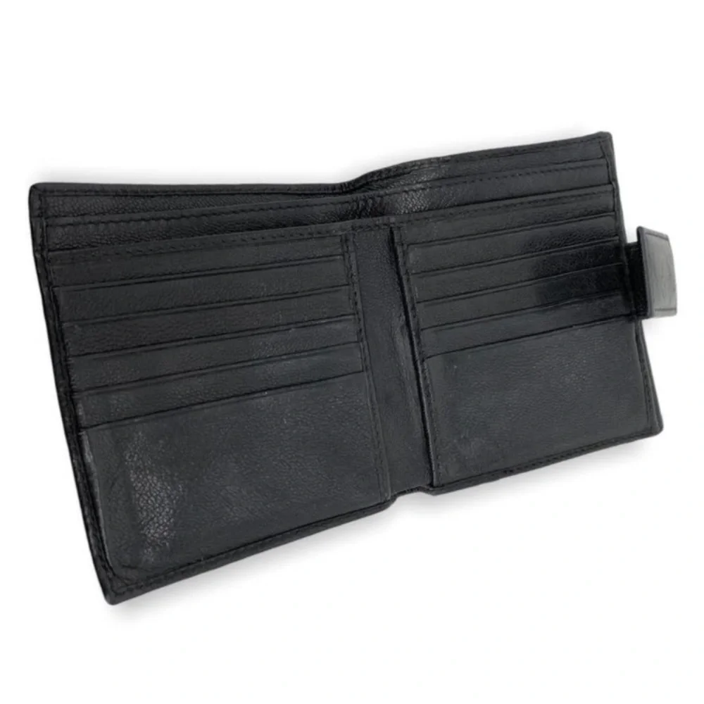 Gucci Black Leather Wallet with Red and Green Ribbon Bow
